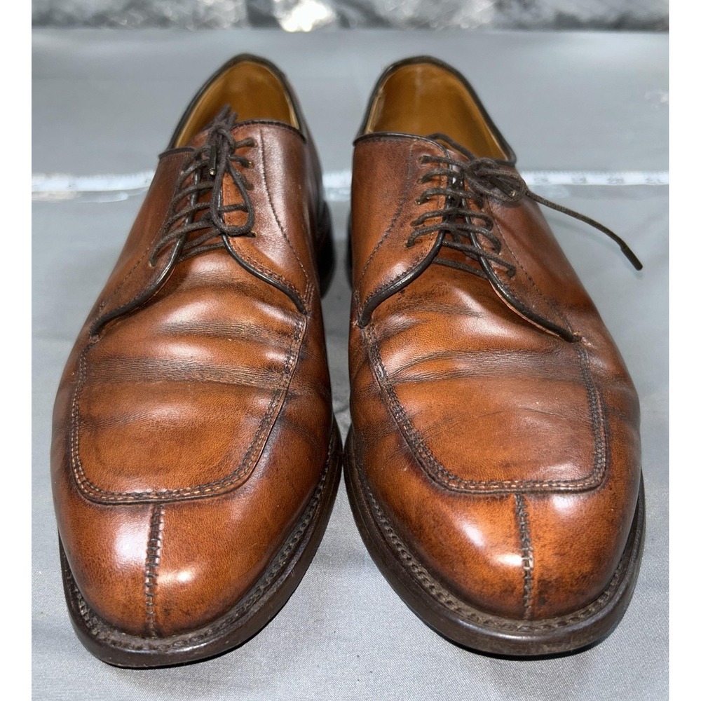 Allen Edmonds Delray Shoes Mens Size 9 EEE Brown Leather Square Toe Derby USA